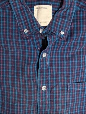 Life After Denim Navy and Teal Plaid Button-Down Shirt